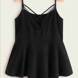 Black peplum Shein top 2x